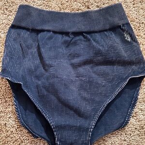 FP Movement by Free People Navy Striped Athletic Shorts